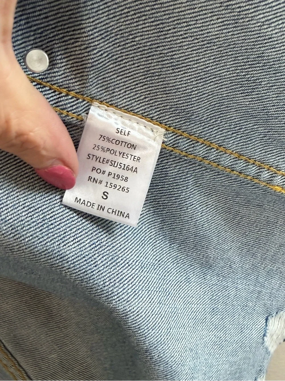 Sanctuary Blue Distressed Denim Jean Jacket - Picture 4 of 4